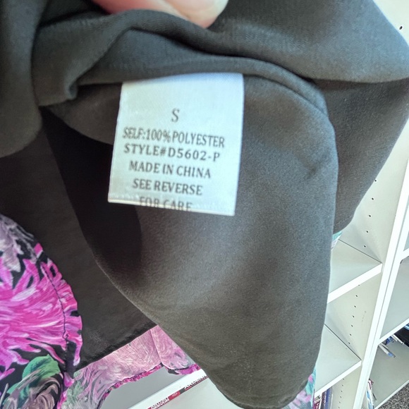 Piper & Scoot Exclusive Women’s MuMu Pink Black brown Floral lined Dress Small - Picture 7 of 12